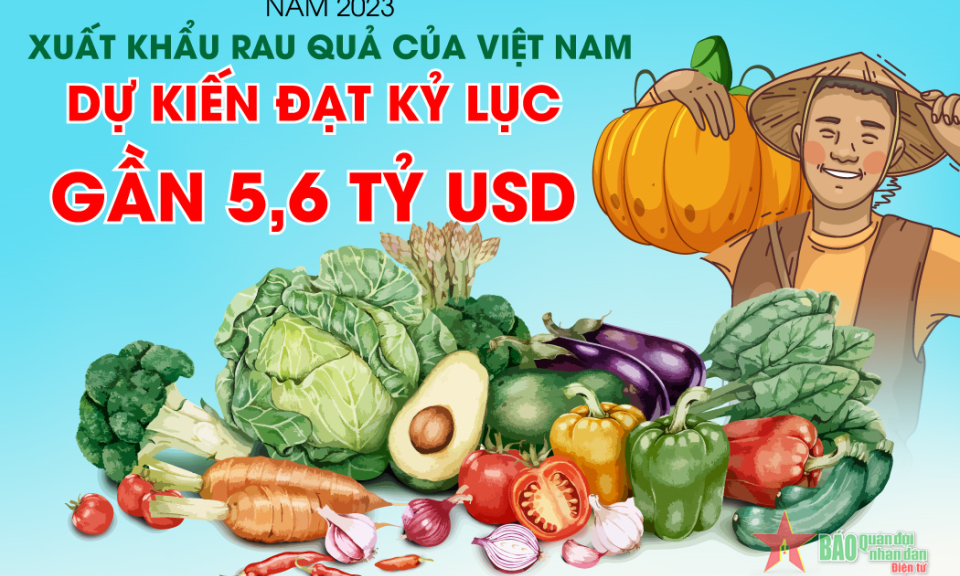 Năm 2023, xuất khẩu rau quả của Việt Nam dự kiến đạt kỷ lục gần 5,6 tỷ USD